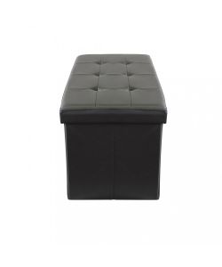 Cosma Pouf Contenitore Rettangolare Ecopelle Nero 76x38x38 cm