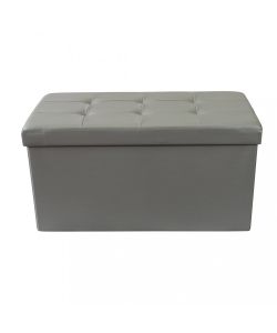 Cosma Pouf Contenitore Rettangolare Ecopelle Grigio 76x38x38 cm