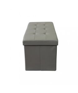 Cosma Pouf Contenitore Rettangolare Ecopelle Grigio 76x38x38 cm