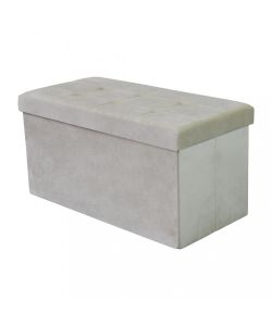 Cosma Pouf Contenitore Rettangolare Beige in Velluto 76x38x38 cm