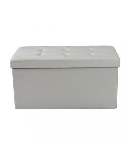 Cosma Pouf Contenitore Rettangolare Beige in Velluto 76x38x38 cm
