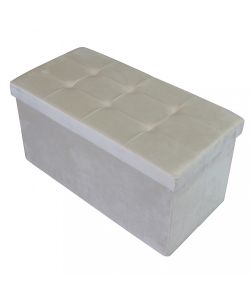 Cosma Pouf Contenitore Rettangolare Beige in Velluto 76x38x38 cm