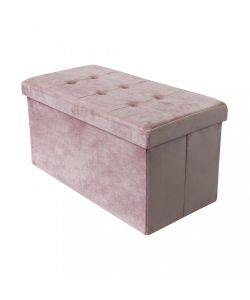 Cosma Pouf Contenitore Rettangolare Velluto Rosa 76x38x38 cm