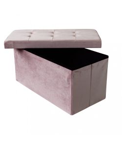 Cosma Pouf Contenitore Rettangolare Velluto Rosa 76x38x38 cm
