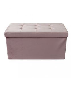 Cosma Pouf Contenitore Rettangolare Velluto Rosa 76x38x38 cm