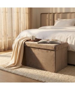 Cosma Pouf Contenitore Velluto Tortora Rettangolare 76x38x38 cm