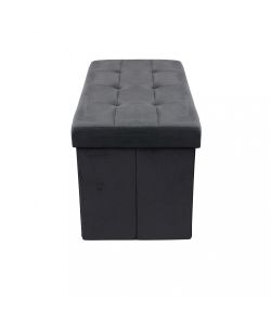Cosma Pouf Contenitore Rettangolare Velluto Nero 76x38x38 cm