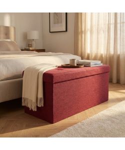 Cosma Pouf Contenitore Rettangolare in Tessuto Bordeaux 76x38x38 cm