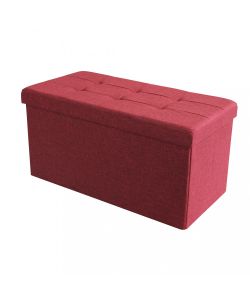 Cosma Pouf Contenitore Rettangolare in Tessuto Bordeaux 76x38x38 cm