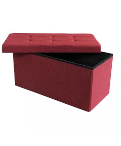 Cosma Pouf Contenitore Rettangolare in Tessuto Bordeaux 76x38x38 cm