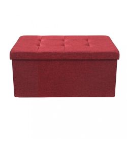 Cosma Pouf Contenitore Rettangolare in Tessuto Bordeaux 76x38x38 cm
