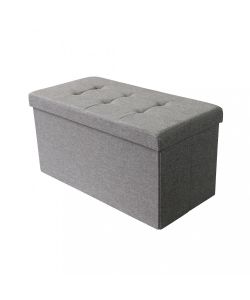 Cosma Pouf Contenitore Rettangolare in Tessuto Grigio 76x38x38 cm