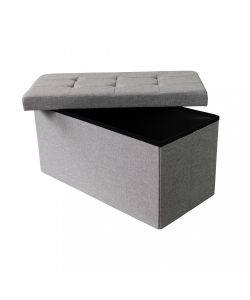 Cosma Pouf Contenitore Rettangolare in Tessuto Grigio 76x38x38 cm