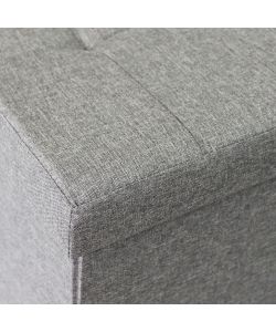 Cosma Pouf Contenitore Rettangolare in Tessuto Grigio 76x38x38 cm