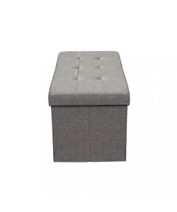Cosma Pouf Contenitore Rettangolare in Tessuto Grigio 76x38x38 cm