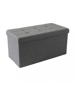 Cosma Pouf Contenitore Rettangolare Tessuto Grigio Scuro 76x38 cm