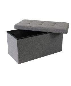 Cosma Pouf Contenitore Rettangolare Tessuto Grigio Scuro 76x38 cm