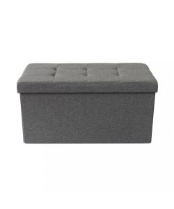 Cosma Pouf Contenitore Rettangolare Tessuto Grigio Scuro 76x38 cm