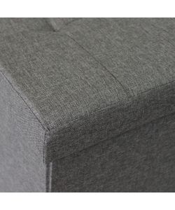 Cosma Pouf Contenitore Rettangolare Tessuto Grigio Scuro 76x38 cm