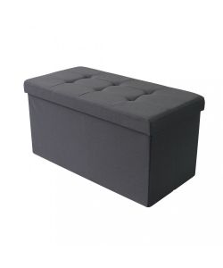 Cosma Pouf Contenitore Rettangolare in Tessuto Nero 76x38x38 cm
