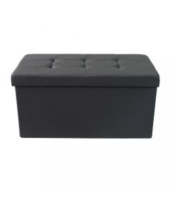 Cosma Pouf Contenitore Rettangolare in Tessuto Nero 76x38x38 cm