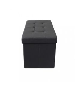 Cosma Pouf Contenitore Rettangolare in Tessuto Nero 76x38x38 cm