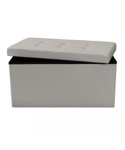 Cosma Pouf Contenitore Rettangolare in Tessuto Tortora 76x38x38 cm