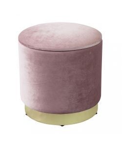 Cosma Pouf Contenitore Rotondo Velluto Rosa diam. 37x40 cm
