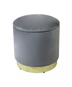 Cosma Pouf Contenitore Rotondo Velluto Grigio Scuro diam. 37 x 40 cm