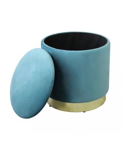 Cosma Pouf Contenitore Rotondo in Velluto Verde diam. 37x40 cm