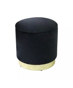 Cosma Pouf Contenitore Rotondo Velluto Nero 37x40 cm Elegante e Funzionale