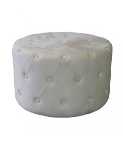 Cosma Pouf Rotondo Beige 68 cm Morbido in Velluto Decorativo