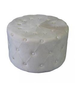 Cosma Pouf Rotondo Beige 68 cm Morbido in Velluto Decorativo