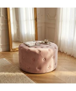 Cosma Pouf Rotondo Contenitore in Velluto Rosa diam. 67 x 41 cm
