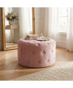 Cosma Pouf Rotondo Contenitore in Velluto Rosa diam. 67 x 41 cm