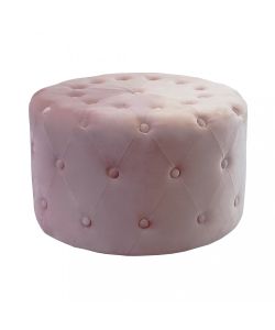 Cosma Pouf Rotondo Contenitore in Velluto Rosa diam. 67 x 41 cm