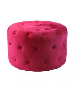 Cosma Pouf Contenitore Rotondo in Velluto Bordeaux 67x41 cm