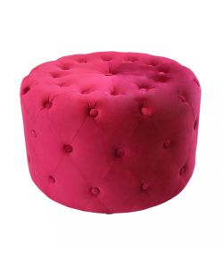 Cosma Pouf Contenitore Rotondo in Velluto Bordeaux 67x41 cm