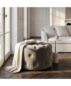 Cosma Pouf Contenitore Rotondo Velluto Tortora diam. 67 x 41 cm
