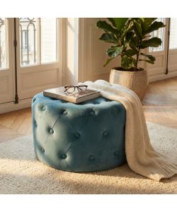 Cosma Pouf Contenitore Rotondo in Velluto Verde diam. 67x41 cm