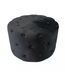 Cosma Pouf Contenitore Rotondo in Velluto Nero diam. 67 x 41 cm