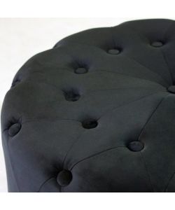 Cosma Pouf Contenitore Rotondo in Velluto Nero diam. 67 x 41 cm