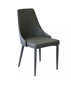 Cosma Sedia da Interno Grigio Scuro Ecopelle 60x49,5x87,5 cm Senza Braccioli