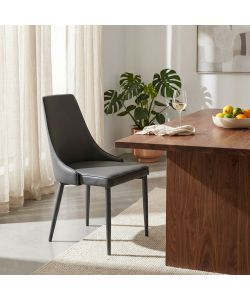 Cosma Sedia da Interno Grigio Scuro Ecopelle 60x49,5x87,5 cm Senza Braccioli