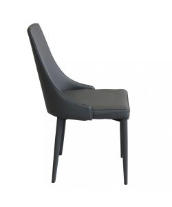 Cosma Sedia da Interno Grigio Scuro Ecopelle 60x49,5x87,5 cm Senza Braccioli