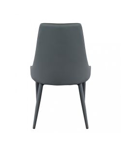 Cosma Sedia da Interno Grigio Scuro Ecopelle 60x49,5x87,5 cm Senza Braccioli