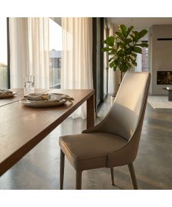 Cosma Sedia Tortora Ecopelle 46,5x59x89 Senza Braccioli Design Moderno