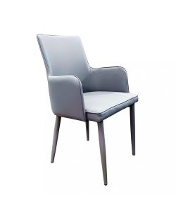 Cosma Poltrona Camille Grigio Chiaro Ecopelle con Braccioli 56x54x89 cm