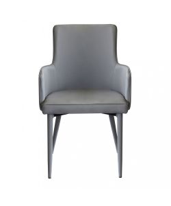 Cosma Poltrona Camille Grigio Chiaro Ecopelle con Braccioli 56x54x89 cm