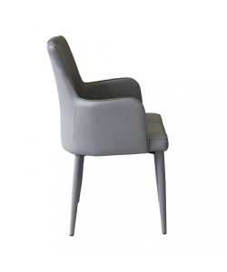 Cosma Poltrona Camille Grigio Chiaro Ecopelle con Braccioli 56x54x89 cm